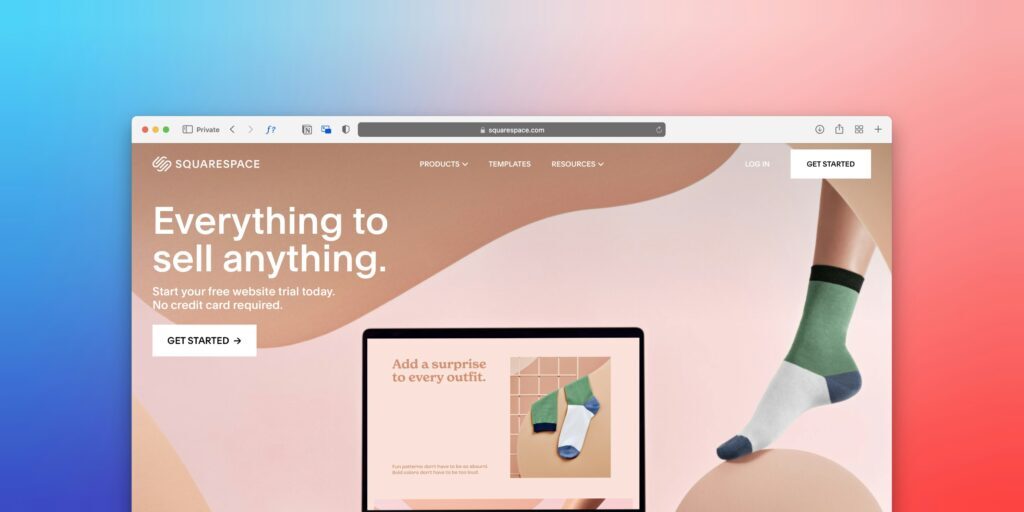 Squarespace platform for online store creating