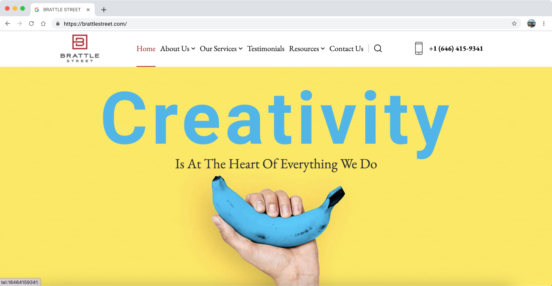 Example of blue and yellow color scheme application in web design, highlighting contrast and visual appeal